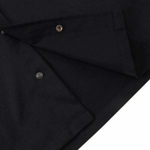 sleek black shirt with front pocket   urban minimalist 5182