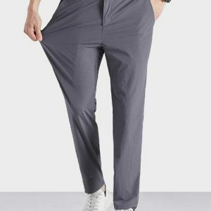 sleek mid waist loose straight pants timeless comfort 4452