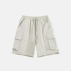 sleek mid waist polyester shorts solid & versatile 1147