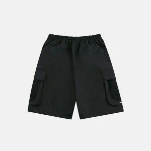 sleek mid waist polyester shorts solid & versatile 3744