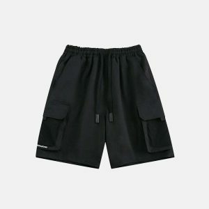 sleek mid waist polyester shorts solid & versatile 5197