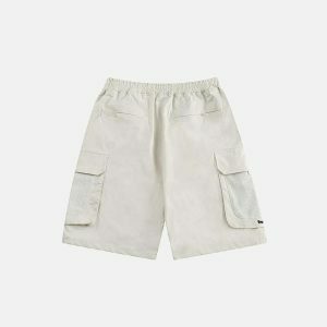 sleek mid waist polyester shorts solid & versatile 8760