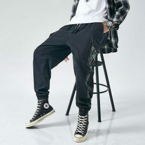 sleek solid cargo pants loose fit & urban appeal 1673