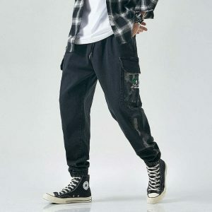 sleek solid cargo pants loose fit & urban appeal 3121