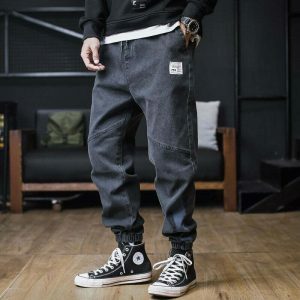 sleek solid cargo pants loose fit & urban appeal 5632