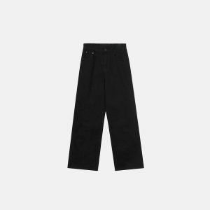 sleek solid color denim wideleg pants minimalist chic 5371