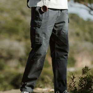 sleek vintage cargo pants   youthful streetwear classic 4837