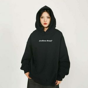 solid color hoodie endless road design   urban chic 6329