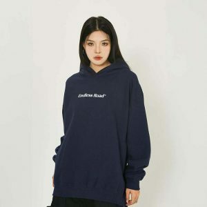 solid color hoodie endless road design   urban chic 7339