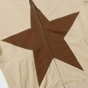 star graphic patch hoodie   youthful & dynamic streetwear 4342