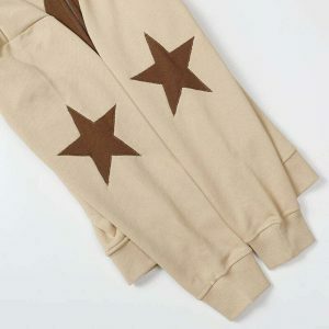 star graphic patch hoodie   youthful & dynamic streetwear 8308