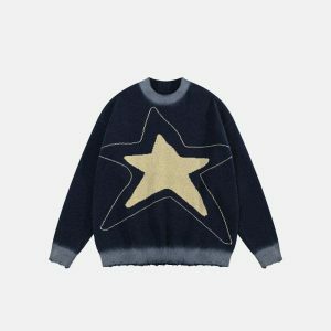 star print sweater chic & youthful cosmic design 5820