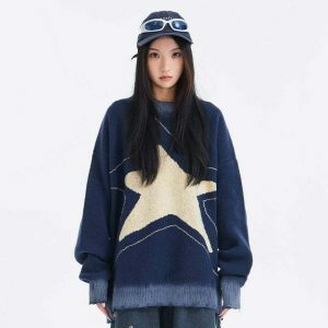 star print sweater chic & youthful cosmic design 8689