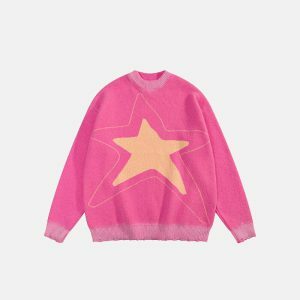 star print sweater chic & youthful cosmic design 8953