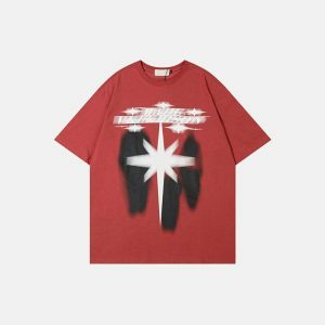 star shadow graphic tee dynamic & youthful design 6968