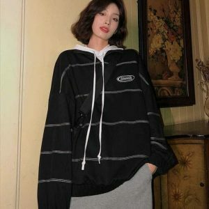 striped black sweatshirt dynamic & chic urban streetwear 3492