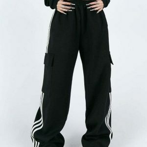 striped cargo pants for women chic & youthful streetwear 2518