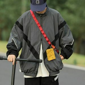 striped windbreaker jacket   dynamic urban style & youthful appeal 1883