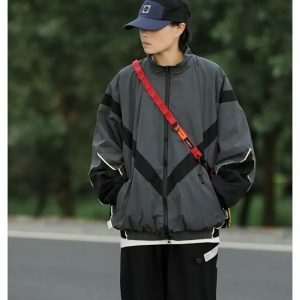 striped windbreaker jacket   dynamic urban style & youthful appeal 5623