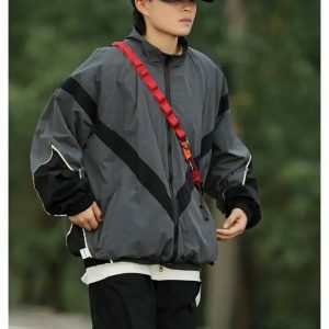 striped windbreaker jacket   dynamic urban style & youthful appeal 7441