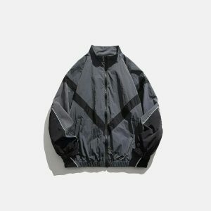 striped windbreaker jacket   dynamic urban style & youthful appeal 8717