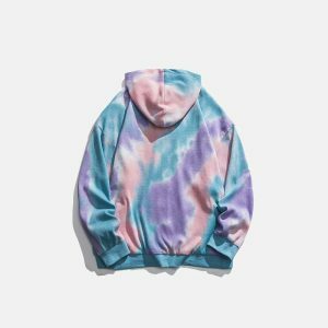 trendy tie dye hoodie zip up youthful streetwear appeal 6962