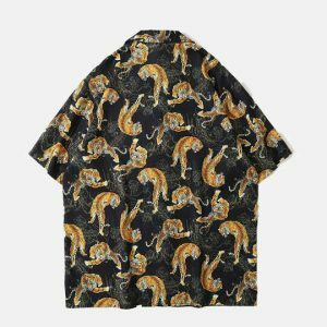 tropical tiger hawaiian shirt   youthful & vibrant style 5141