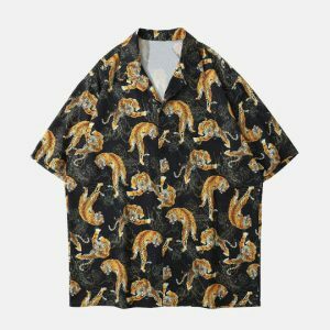 tropical tiger hawaiian shirt   youthful & vibrant style 6758