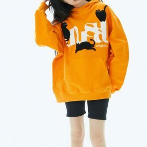 unusual cat graphic hoodie   youthful & dynamic design 7889