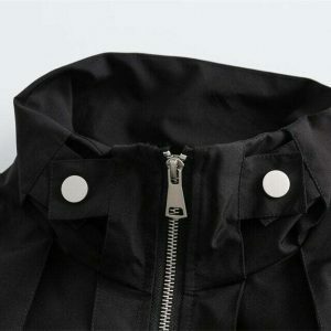 urban black denim jacket zip up style & sleek appeal 8575