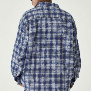 urban brushed check shirt in blue plaid   chic & timeless 1899