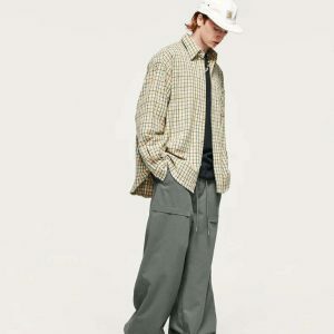 urban chic drawstring cargo pants   baggy & trendy fit 2959