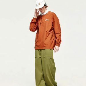 urban chic drawstring cargo pants   baggy & trendy fit 4240