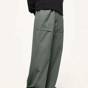 urban chic drawstring cargo pants   baggy & trendy fit 6743