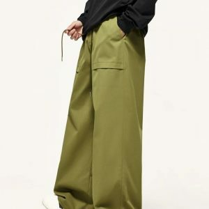 urban chic drawstring cargo pants   baggy & trendy fit 8112
