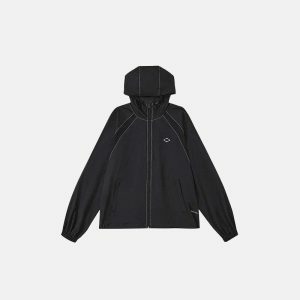 urban chic oversized windbreaker hooded jacket trendsetter 3316