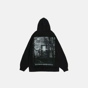 urban danger bridge hoodie   edgy & iconic streetwear piece 5196