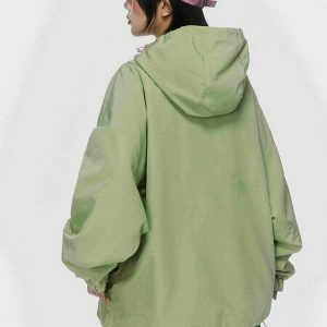 urban green zip up jacket sleek design & versatile wear 6460