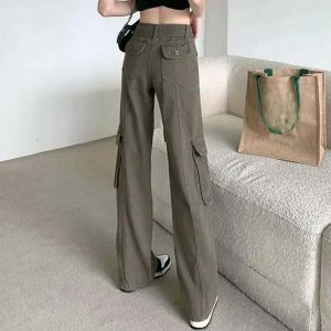 urban wideleg cargo pants   sleek belted design & trendy fit 5805