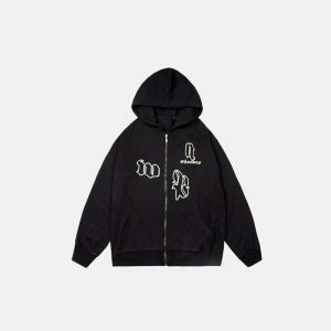 urban zip up san andreas hoodie loose & youthful style 7875