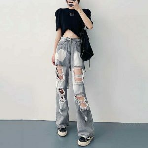 versatile straightleg ripped jeans youthful & edgy appeal 3001