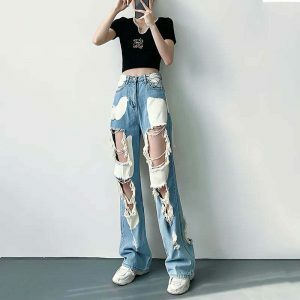 versatile straightleg ripped jeans youthful & edgy appeal 5107