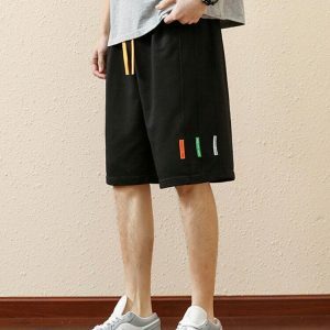 vibrant baggy rainbow shorts youthful streetwear pop 2283