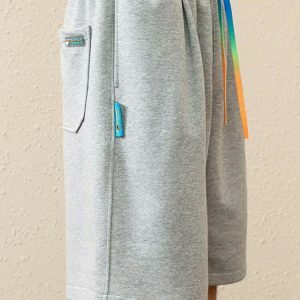 vibrant baggy rainbow shorts youthful streetwear pop 2512