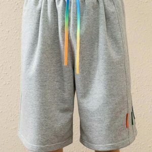 vibrant baggy rainbow shorts youthful streetwear pop 7291