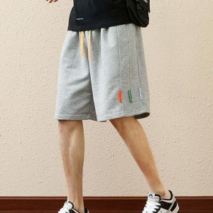 vibrant baggy rainbow shorts youthful streetwear pop 7546