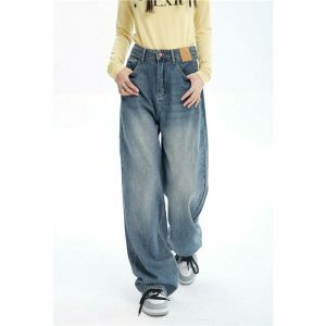 vintage blue baggy jeans   chic & timeless streetwear staple 2477