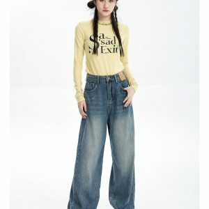 vintage blue baggy jeans   chic & timeless streetwear staple 4315