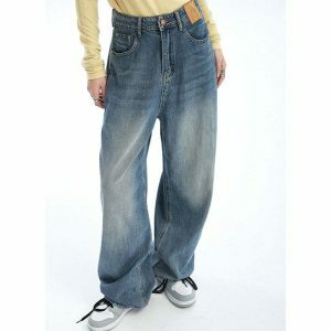 vintage blue baggy jeans   chic & timeless streetwear staple 7725