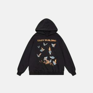 vintage butterfly hoodie edgy design & youthful appeal 7469